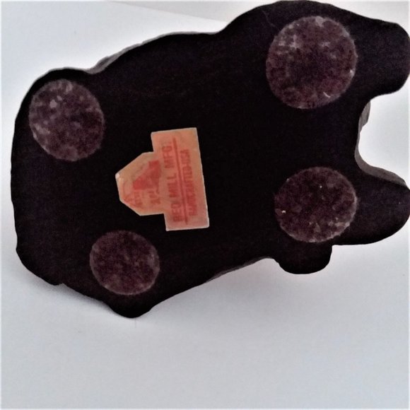 VTG Deer Red Mill made from Crushed Pecan Shells Figurine Signed Handcrafted USA - Picture 7 of 8